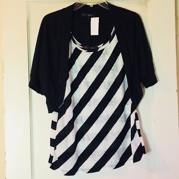 Heart Soul Tops - 🚨FLASH SALE🚨NWT Striped Tank w/ Removable Jacket